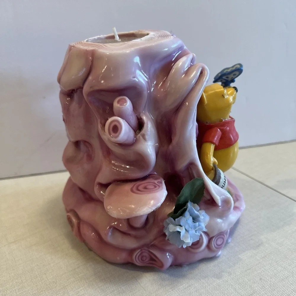 Winnie the Pooh Hand-Carved Candle Vtg Hundred Acre Wood 5.5